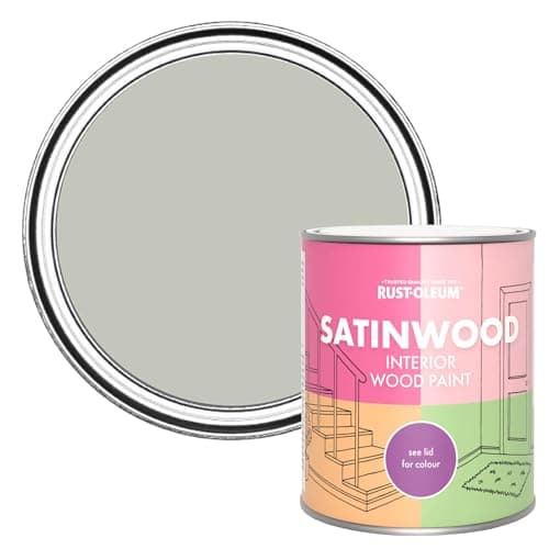 Image of Rust-Oleum Grey Satinwood Interior Wood Paint - Tyne Fog 750ml