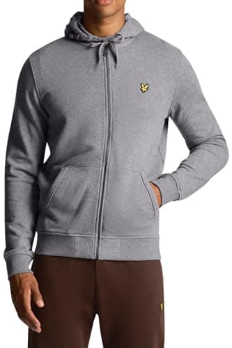 Image of Lyle & Scott Mens and Zip Through Hoodie MidGreyMarl XXL