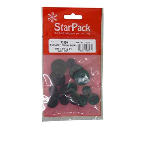 Image of Assorted Tap Washers To Fit 3/8 Inch, 1/2 Inch, and 3/4 Inch Pack 10