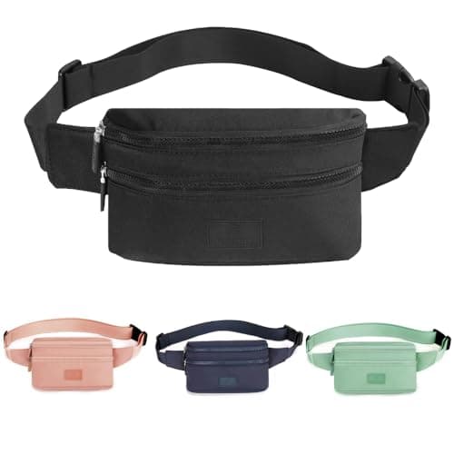 Image of Bumbags Waist Fanny Pack Ladies Fashion Bum Bag with Adjustable Belt for Sport Hiking Girls Women Men (Black)