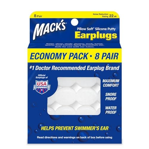 Image of Mack's Pillow Soft Silicone Earplugs - 8 Pair, Economy Pack - The Original Moldable Silicone Putty Ear Plugs for Sleeping, Snoring, Swimming, Travel, Concerts and Studying