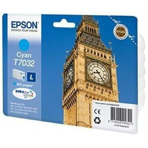 Image of Epson T7032 Big Ben Cyan Genuine, Ink Cartridge DuraBrite Ultra