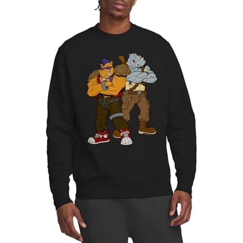 Image of Teenage Mutant Ninja Turtles Bebop And Rocksteady Crew Sweatshirt, Black, XX-Large