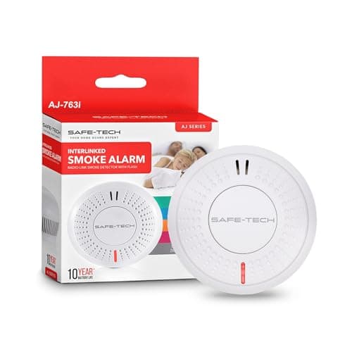 Image of SAFE-TECH Radio Interlinked Smoke Alarm, EN 14604:2005 Wireless Interlink Smoke Detector 10 Years Photoelectric Sensor Interlinked Smoke Alarm for Home Long Life TamperProof for Scotland