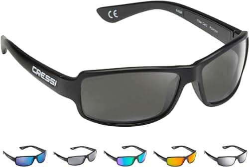Image of Cressi Ninja Floating Sunglasses - Men's Floating Polarized Sunglasses One Size, Shiny Black-Lens Dark Grey