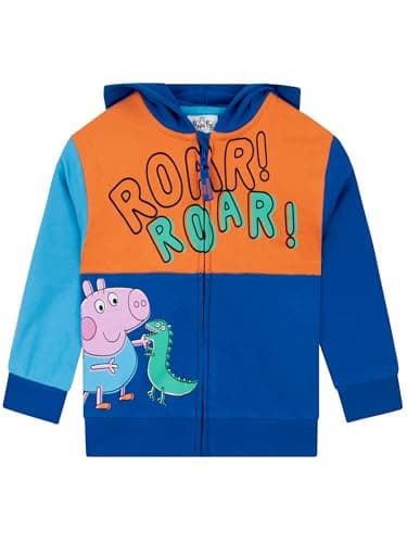 Image of Peppa Pig Boys Hoodie | George Pig Hooded Boys Sweatshirt | Cotton Kids Hoodie | Kids Clothes | Blue 2-3 Years