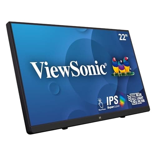 Image of ViewSonic TD2230 22 Inch Full HD 10-Point Touch Monitor with VGA, HDMI, DisplayPort, Eye Care for Remote Collaboration, Black