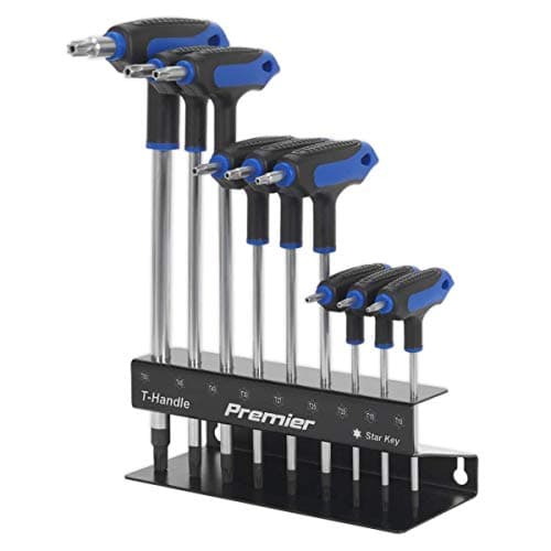 Image of Sealey AK7196 T-Handle TRX-Star Key, Silver, Set of 9 Piece