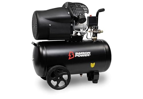 Image of Bimson Power Air Compressor V-Twin 50 Litre Air Tank, Low Noise, 2200W / 3.0HP, 116 PSI, Oil Free Air Compressor, 292L /min, Portable, Lightweight, No Overheating,230V, 2 Year Warranty