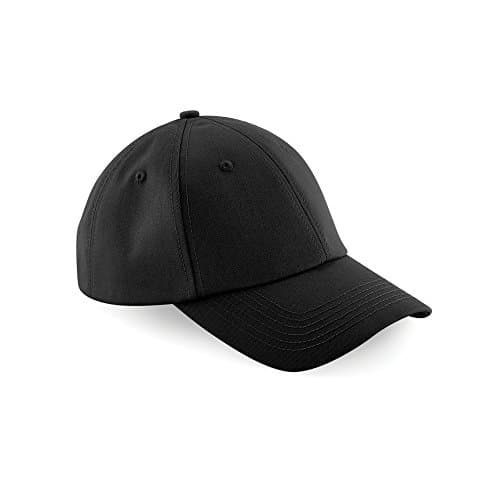 Image of Beechfield Unisex Authentic 6 Panel Baseball Cap (Pack of 2) (One Size) (Black)