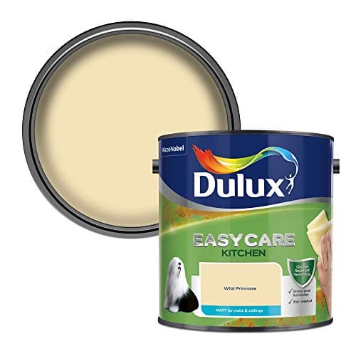 Image of Dulux Easycare Kitchen Matt Emulsion Paint For Walls And Ceilings - Wild Primrose 2.5 Litres