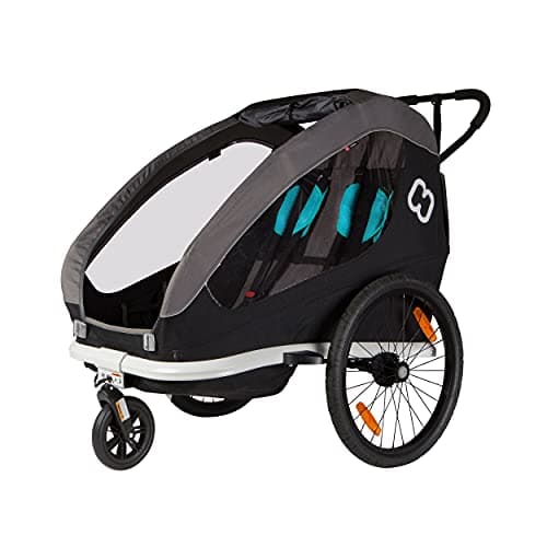 Image of Hamax Traveller Two Seat Child Bike Trailer + Stroller (Black/Grey)