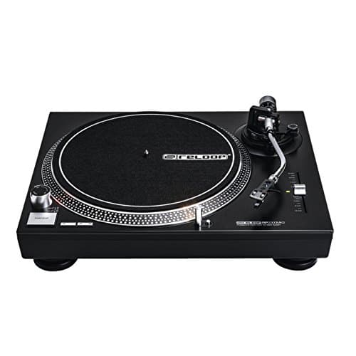 Image of Reloop RP-2000 MK2 DJ turntable with quartz-controlled direct drive and phono / line output, black metallic