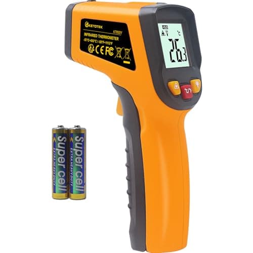 Image of KETOTEK Laser Thermometer Gun Infrared Thermometer Digital Non Contact Food Thermometers -50℃ to 600℃ (-58-1112℉) IR Thermometer Professional Grade Temperature Tester Recorder (not for human)