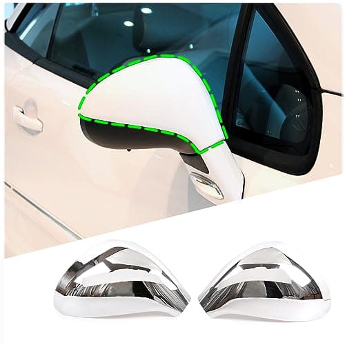 Image of DIYUCAR ABS Plastic Car Side Rearview Wing Mirror Cover Cap Trim For Peugeot 207 308 2006-2014 Exterior Accessories (Gloss Silver)