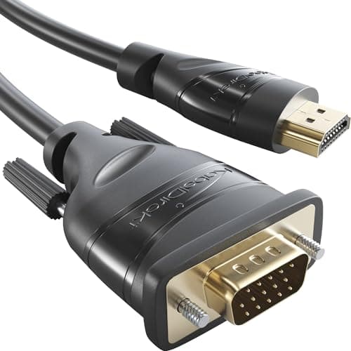 Image of HDMI-VGA adapter cable – 2m (High Speed HDMI to VGA/15-pin D-sub, monitor cable to connect PCs, laptops, and other devices to screens at Full HD/1080p and a fast 60Hz) by CableDirect