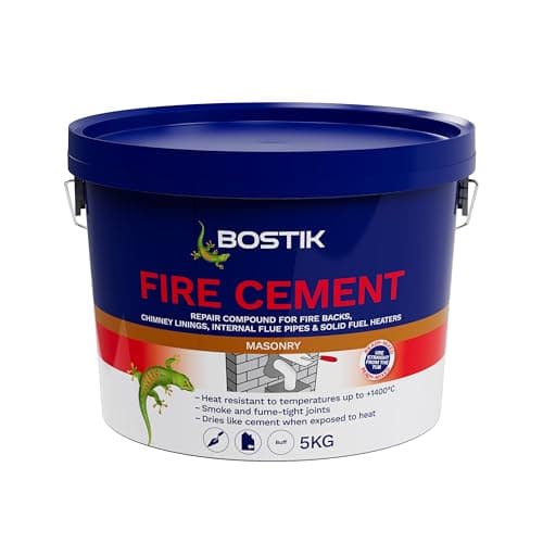 Image of Bostik Fire Cement Buff - 5kg - Heat Resistant Sealant for Fireplaces, Stoves & Chimneys - Up to 1400°C