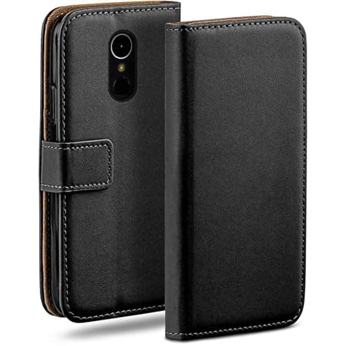 Image of MoEx Flip Case for LG K4 (2017), Mobile Phone Case with Card Slot, 360-Degree Flip Case, Book Cover, Vegan Leather, Deep-Black