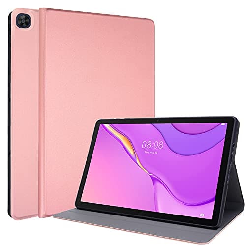 Image of TECHGEAR Case for Huawei MatePad T10 9.7" / T10s 10.1" Premium PU Leather Slim Case Tri-fold Stand Cover with Soft TPU Holder & Corner Protection, Soft TPU Holder - Rose Gold