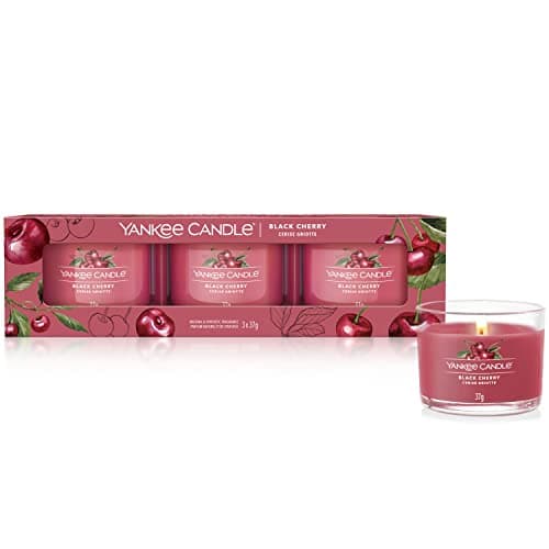 Image of Yankee Candle Scented Candles Gift Set | Black Cherry Filled Votive Candles | Soy Blend Wax Mix | 3 Count, One Size, 1701393E