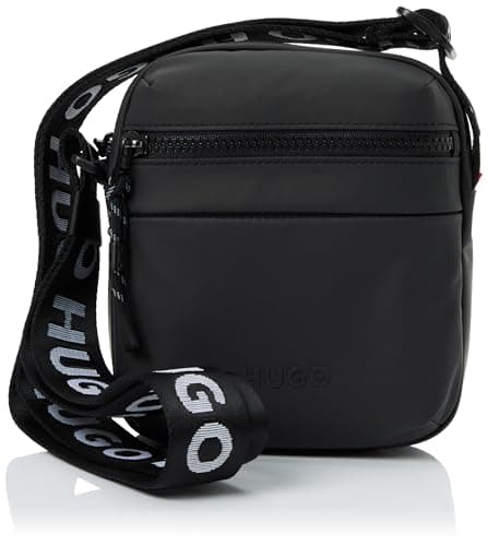 Image of HUGO Men's Wanner_ns 10278033 01 Zip Reporter Crossbody Bag, black, One Size