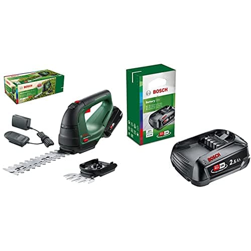 Image of Bosch Home and Garden 0600857070 Bosch Cordless AdvancedShear 18V-10 & Home and Garden Battery Pack PBA 18V Black