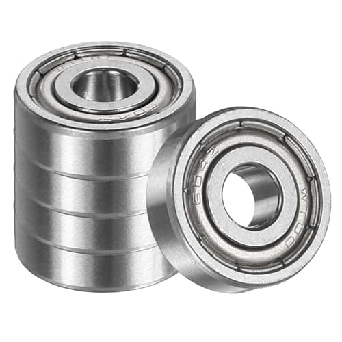 Image of sourcing map 5 Pack 604ZZ Deep Groove Ball Bearings, 4x12x4mm Chrome Steel Double Shield Bearing for Electric Motor, Home Appliances, Garden Machinery, (ABEC5)