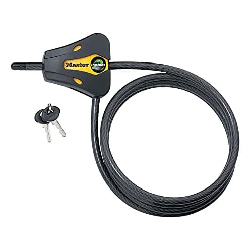 Image of Master Lock, Python Adjustable Keyed Cable Lock, 6 ft. Long, 8419DPF, Black and Yellow, 6' x 5/16" Diameter