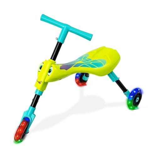 Image of Scuttlebug 8615 Firefly Light Up Trike Ages 1-3 Push Bike 3-Wheel Foldable Ride-On Tricycle for 1+ Year Old Boys and Girls, Antennae Handlebar, Develop Your Toddler’s Balance and Motor Skills, Green