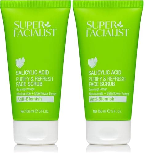 Image of Super Facialist Salicylic Acid Anti Blemish Purify & Refresh Face Scrub - Face Wash for Acne Treatment & Blackhead Remover with Salicylic Acid & Vitamin B 3, Vegan Friendly, 150ml (Pack of 2)