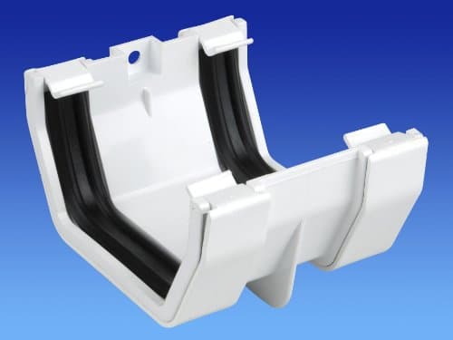 Image of OSMA Squareline Union/Jointing Bracket for 100mm Square gutters White 4T805 4T805w