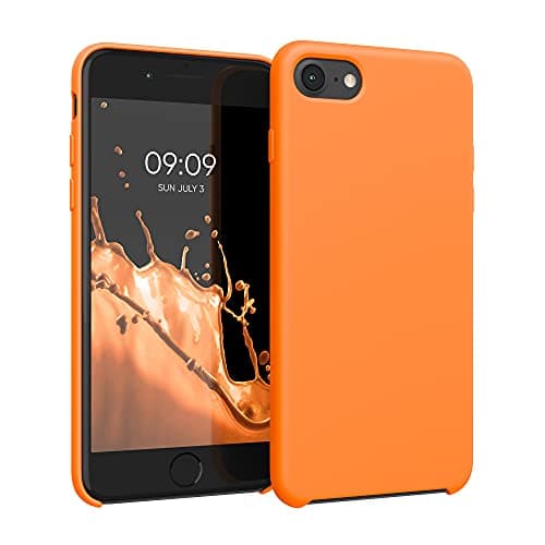 Image of kwmobile Case for Apple iPhone SE (2022/2020) / iPhone 8/7 Case - Soft Cover - Shockproof Silicone - Wireless Charging Fruity Orange