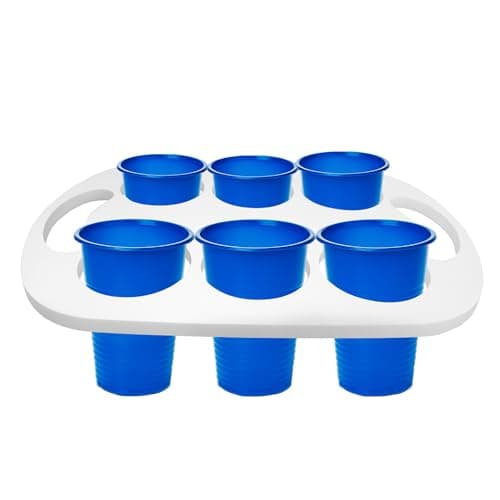 Image of -60mm Holes- Ani-Safe 6 cup tray portable drinks holder carrier caddy office all inclusive holidays vending machine beer beverage festival bar plastic paper