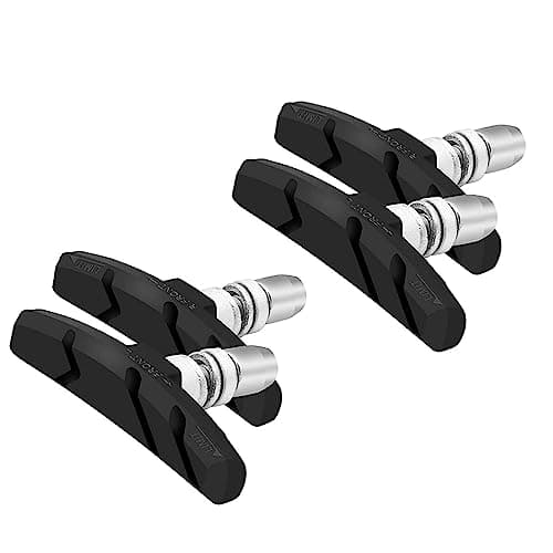 Image of 2 Pairs Bicycle Brake Pads Brake Shoes Set for V-Brakes - 4 Pieces Brake Shoes Suitable for Front & Rear Wheel - Premium Brake Rubber for Maximum Braking Power & Durability