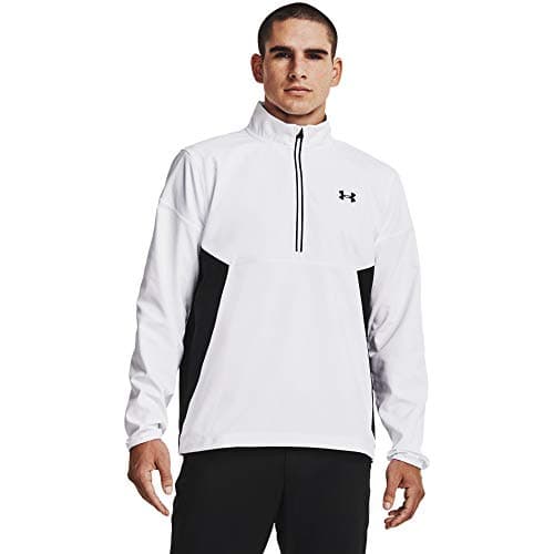 Image of Under Armour Men's Storm Windstrike Half-Zip Jacket , White (100)/Black , Large