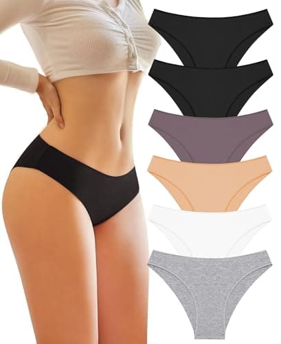 Image of BeReady Underwear Women Cotton Ladies Knickers Multipack Pants for Women Low Rise Stretchy Briefs Breathable Hipster Panties Pack of 6