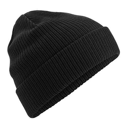 Image of Beechfield B50N Organic Cotton Beanie - Eco-Friendly, Unisex Hat Black