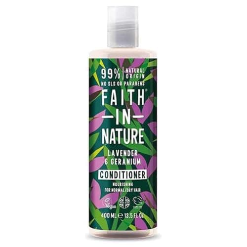 Image of Faith In Nature Natural Lavender & Geranium Conditioner, Balancing for Normal Hair & Scalp, Vegan & Cruelty Free, No SLS, Silicones or Parabens, 400ml