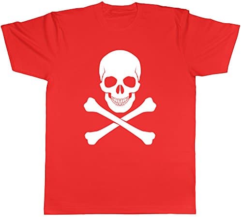 Image of Shopagift Skull and Crossbones Gothic Unisex T-Shirt Red