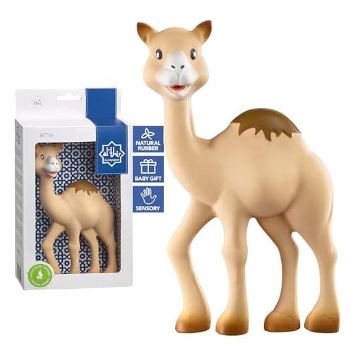 Image of Sophie la Girafe Al'Thir – Iconic 100% Natural Rubber Camel Teether – Multi-Sensory Toy for Babies – Gentle Squeaker, Easy Grip, Chemical-Free, Vegan & Non-Toxic, Beautiful Gift Packaging