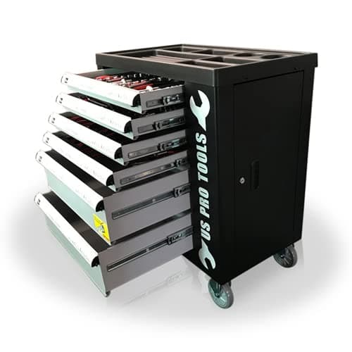 Image of US PRO Tool Box Tools 6 Drawer Roller Cabinet with Tools
