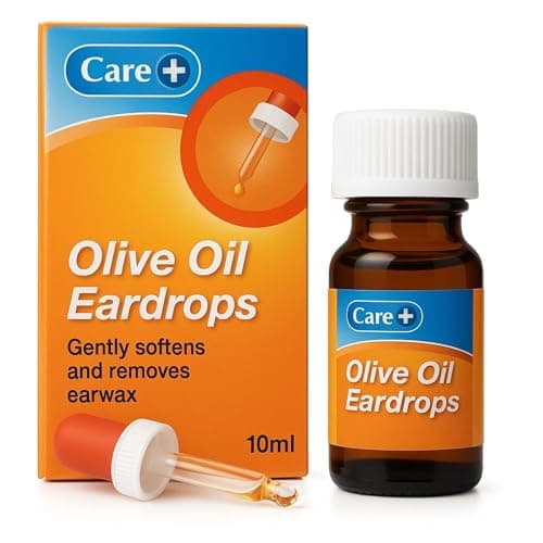 Image of Care Extra Virgin Olive Oil Ear Drops for Ear Wax Removal, Gently Softens & Removes Earwax, Easy Dropper Application, 10ml