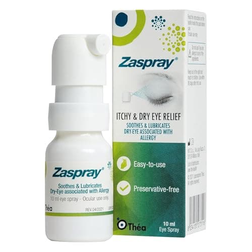 Image of Zaspray Dry Eye Relief Spray | for Irritated Itchy and Red Eyes | Soothes and Hydrates Dry Eyes Due to Allergy | Preservative-Free Formula | Easy-Use 10ml Bottle