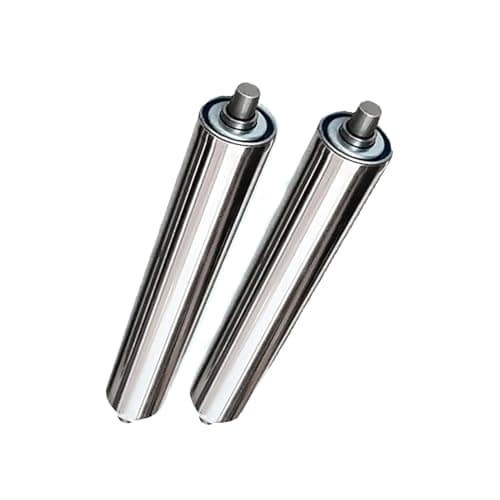 Image of SBCGFY Heavy-Duty Silver Conveyor Roller Set of 2 - Non-Motorized Belt Rollers with Durable Axle Design for Industrial and Warehouse Transport Solutions,Dia 25mm/1 Pulgadas-L 400mm