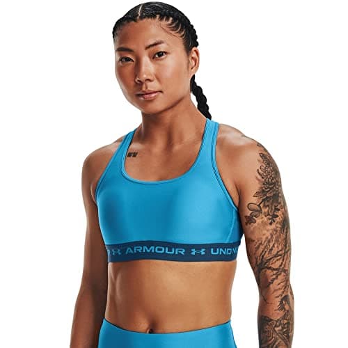 Image of Under Armour Womens Medium Support Crossback Bra Ocean Blue S