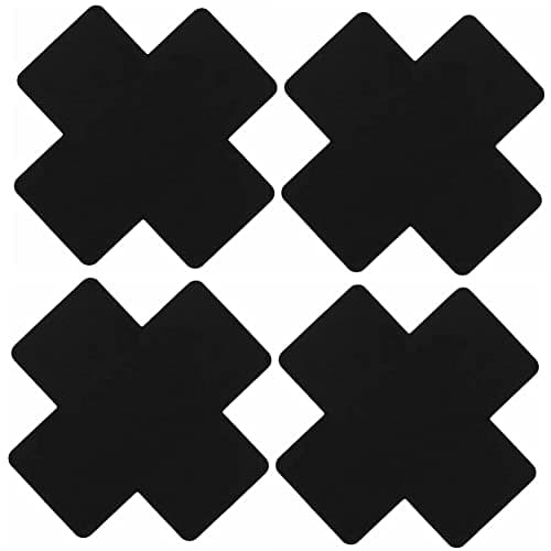 Image of Mebamce 2 Pairs Black Cross Shape Nipple Covers Disposable Breast Covers Self-adhesive Sexy Nurse Pasties Stickers