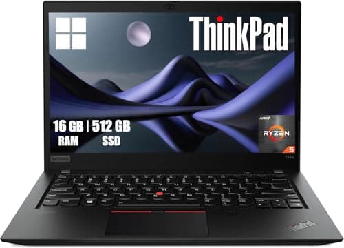 Image of Lenovo Thinkpad T14s Gen1 Laptop, 14" FHD Notebook, AMD Ryzen 5 Pro 4650U, 16 GB RAM, 512GB SSD, QWERTY Keyboard, Windows 11 Pro (Renewed)
