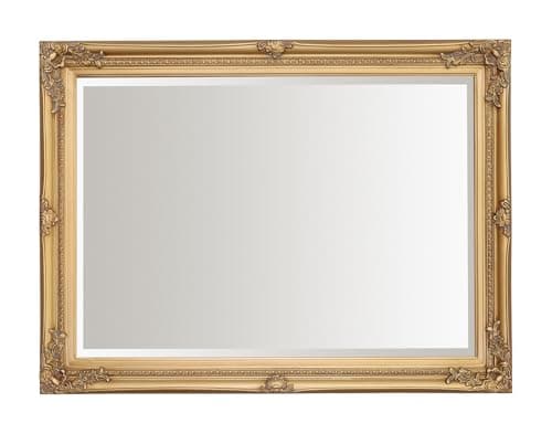 Image of Select Mirrors Rennes Vintage Wall Mirror - Shabby Chic Baroque, Antique, French Design - Solid Wood Frame (Antique Gold, 60cm x 80cm)