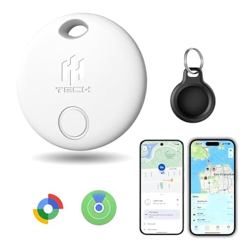 Image of HH-Tech Smart Tracker Tag Dual (White Pack-1) For Apple and Android Devcies, Replaceable Battery, Easily Track Your Keys, Bag, Suitcase, and More with Apple Find My App and Google Find Hub App
