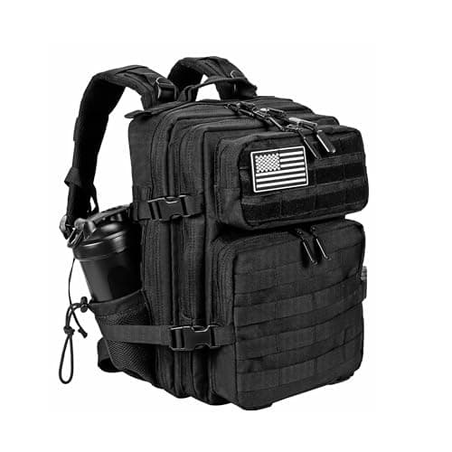Image of LHI Tactical Military Backpack for Men and Women 25L Army Assault Pack Bag Small Rucksack with Bottle Holder - Black
